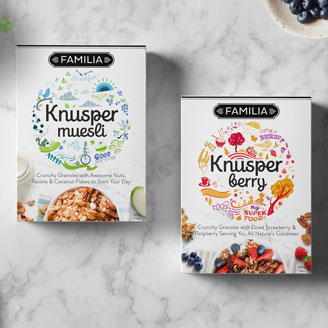 Knusper Organic Muesli Red Strawberry Breakfast Granola Packaging Design