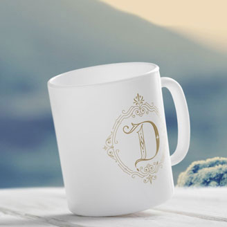 Novialdi Dropcap No. 1 Lettering Font Typography Letter Shop White Coffee Tea Mug Monogram