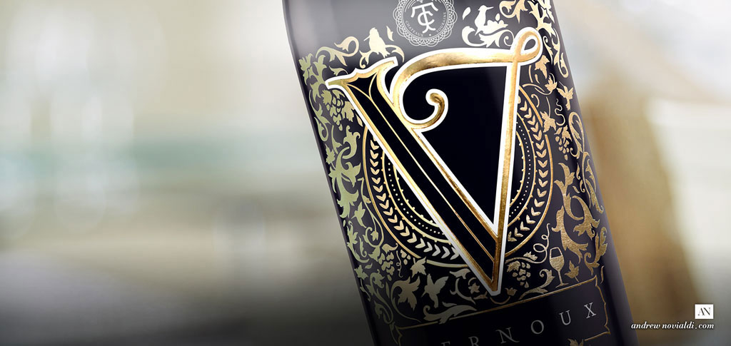 Vernoux French Wines Packaging Design Red Wine Gold Bottle Premium Package