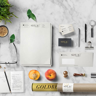 Size 36 Films Production Company Logo Visual Identity Corporate Stationery Set Design