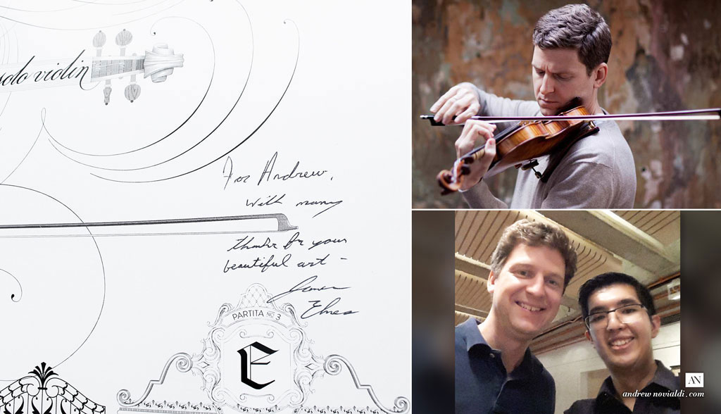 Bach Sonatas and Partitas for Solo Violin Dedicated to James Ehnes. Signature of James. With Andrew Novialdi.